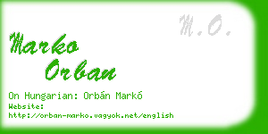 marko orban business card