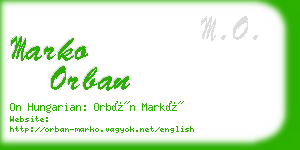marko orban business card